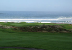 View of the Pacific Ocean from Pebble Beach, California.