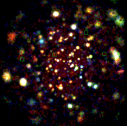 X-ray images of the Pleiades reveal the stars with the hottest atmospheres. Green squares indicate the seven optically brightest stars.