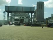 Lorries unloading from the Pont-Aven at Plymouth Docks