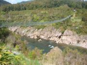 Bridges are a popular way of crossing rivers, as seen here at the Buller River, West Coast, New Zealand