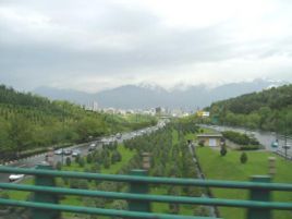 View from Modarres Highway. Rainy days help reduce pollution.