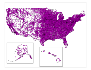 Map of the Central Office locations in the US