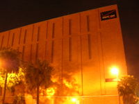 A Verizon Central Office in Lakeland, Florida at night.