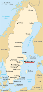 Location of Stockholm