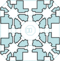 Simplified diagram of the Taj Mahal floor plan.