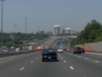 Highway 401, in North York, approaching Leslie Street.