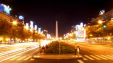 The Nueve de Julio Avenue, the world's widest street, in Buenos Aires, Argentina.