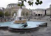 Trafalgar Square and Canada House.