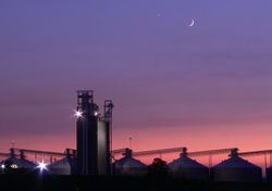 Venus as the Evening Star, next to a crescent moon