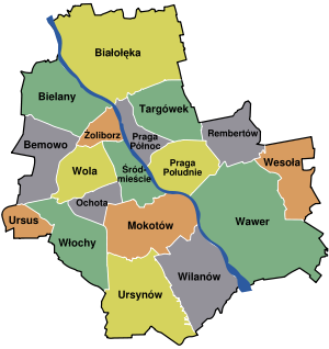 Districts of Warsaw (since 2002)