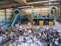 A materials recovery facility, where different materials are separated for recycling