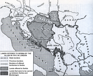 Lands offered to Serbia by the Allies in 1915.