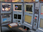 Flight test engineer's station on the lower deck of A380 F-WWOW at the 2006 Farnborough International Airshow