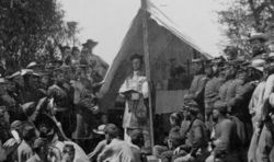 A Roman Catholic Union army chaplain celebrating a Mass.