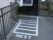 In an attempt to prevent criminals from shoulder surfing the customer's PINs, some banks draw privacy areas on the floor.