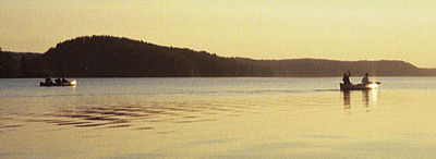 Canoes on Saganaga Lake, BWCAW