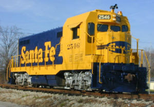 ATSF #2546, a restored angled-cab CF7 on display at the Kentucky Railway Museum in New Haven, Kentucky in 2001.