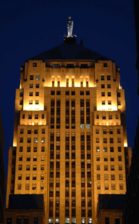 The Chicago Board of Trade Building at night