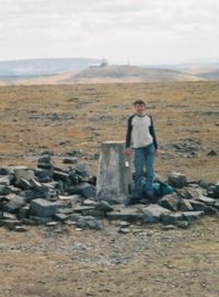 the summit of Cross Fell with Great Dun Fell in the background