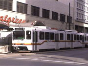 Denver RTD Light Rail car at 16th & Stout