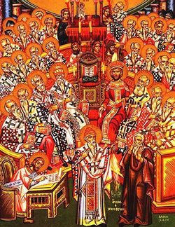 Icon depicting the First Council of Nicaea.