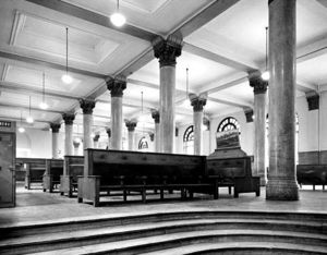 The waiting room of Grand Central Station had 26 foot (8 meter) ceilings; the floor was made of marble from Vermont.