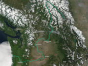 The path of the Columbia River from Canada to the Pacific