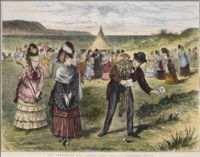 Frederick Gilbert.  1873.  'The Westward Ho! Ladies Golf Club at Bideford, Devon'. Five years later (1878), Kipling was to arrive in Westward Ho! to attend United Services College.