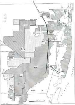 A map of Miami from 1955