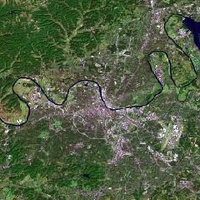 A satellite image of Nashville