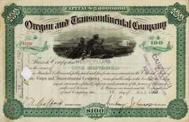 Oregon and Transcontinental stock owned by Henry Villard.