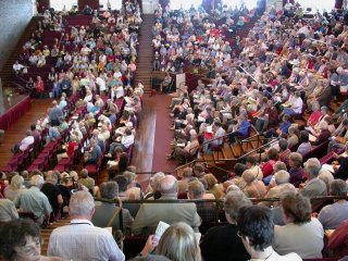 A business meeting being held at Britain Yearly Meeting 2005 in York University