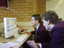 Boys working in the Media Studio