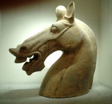 A horse statuette of the Late Han Dynasty (1st–2nd century AD).