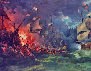 Defeat of the Spanish Armada, by Philippe-Jacques de Loutherbourg, painted 1796.