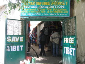 A Tibetan refugee market in Ladakh, India.