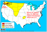 Map of ash distribution.