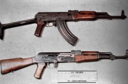 AKS-47 on a Type 4B receiver (top), with a Type 2A