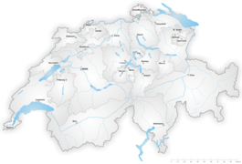 Location on map of Switzerland