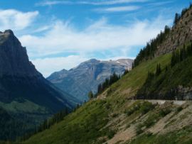 The Going-to-the-Sun Road as seen above McDonald Valley.