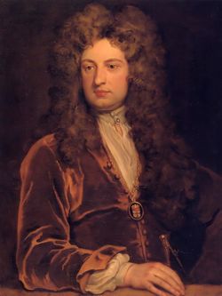 Sir John Vanbrugh in Godfrey Kneller's Kit-cat portrait, considered one of Kneller's finest portraits.