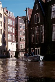 Canal in the centre of Amsterdam.