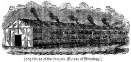 Latter-day Iroquois longhouse housing several hundred people.