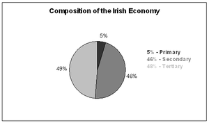 The chart displays the make up of Irish GDP