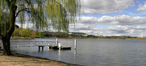 The view along Central Basin towards the Carillion and Defence Headqaurters