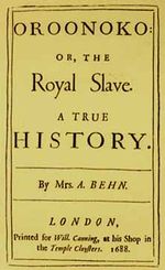 First edition of  Aphra Behn's Oroonoko, 1688.