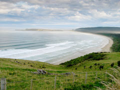 The distant Tautuku Peninsula hosted an early whaling station.