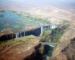 Victoria Falls, the end of the upper Zambezi and beginning of the middle Zambezi