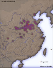 Shang dynasty (Yin) at its height, 1350 BCE