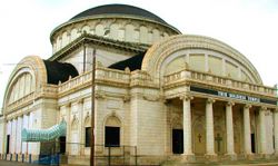 Built as the Second Church of Christ Scientists, this building on Cleveland's East Side now serves a primarily African American congregation. Cleveland's diverse cultural populations have left their mark on the city through architecture, especially with many of the older church structures which have new life serving succesor congregations.